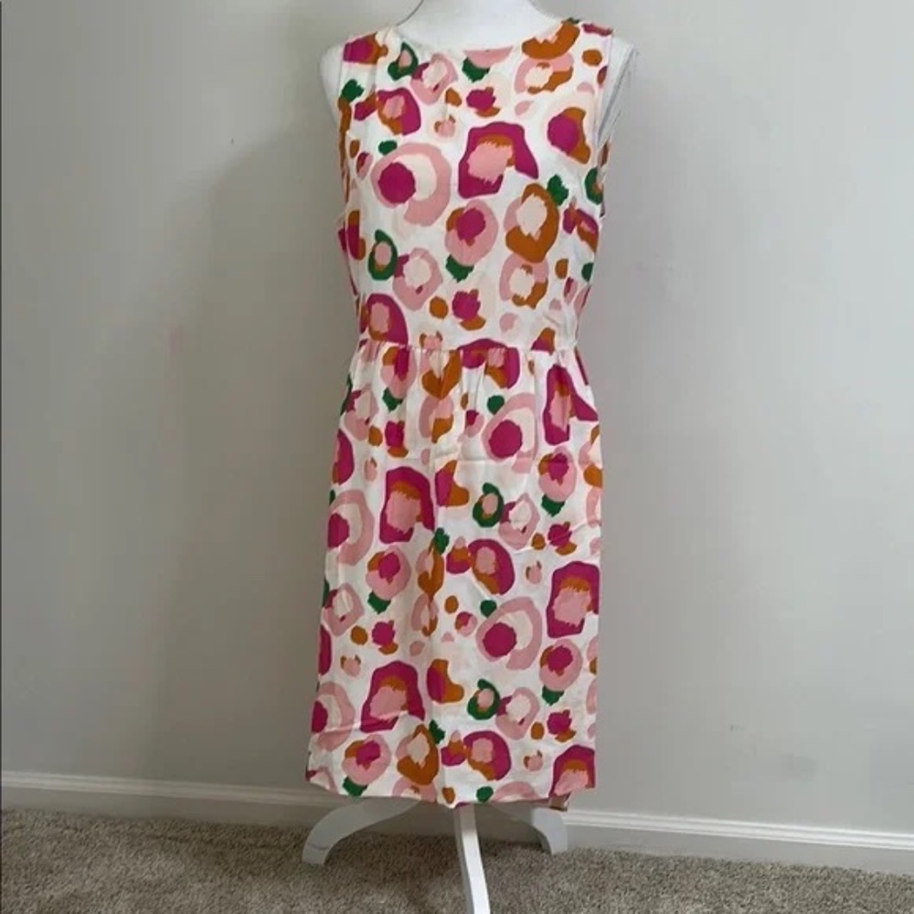 EMILY MCCARTHY Pink and Orange Sleeveless Sheath Dress